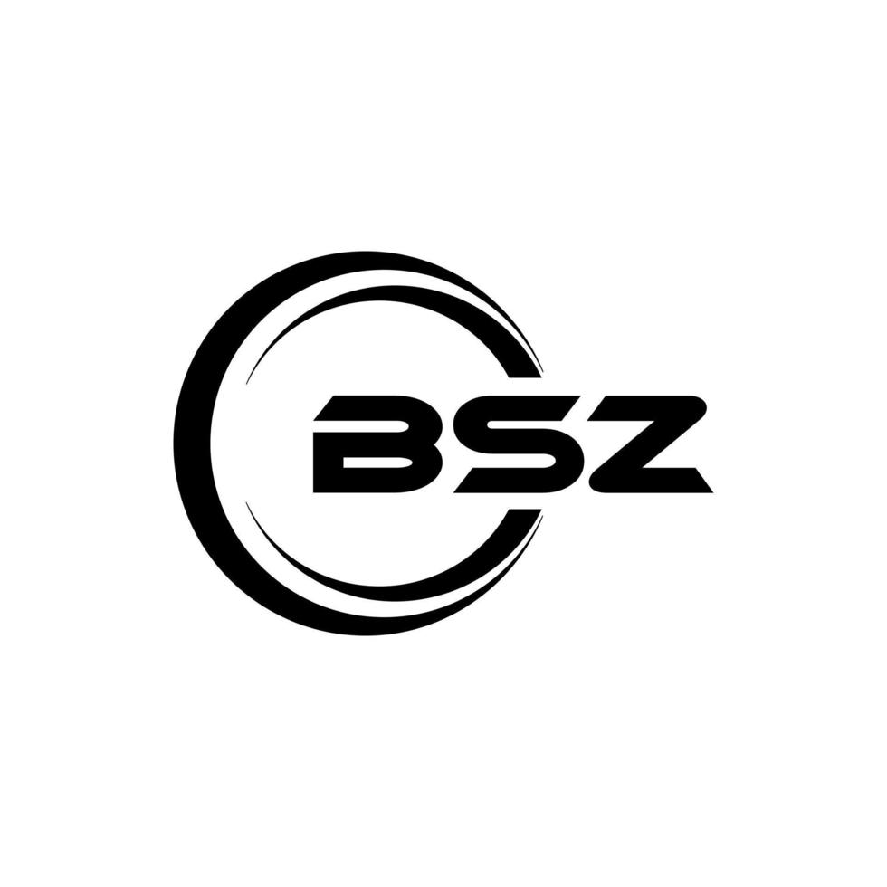 bsz letra logo diseño en ilustración. vector logo, caligrafía diseños para logo, póster, invitación, etc.