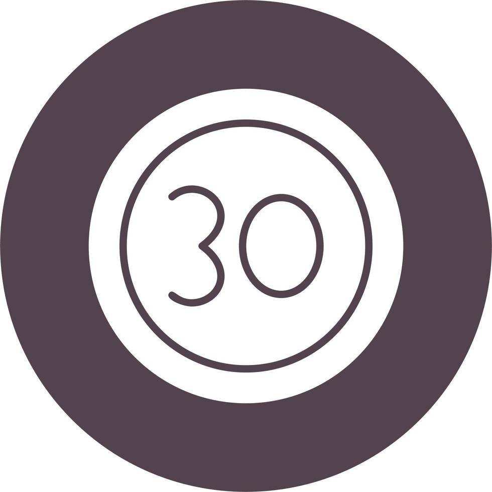 30 Speed Limit Vector Icon