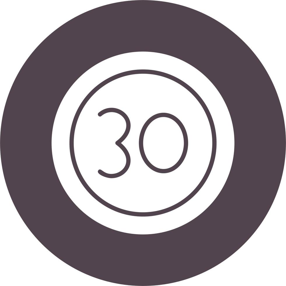 30 Speed Limit Vector Icon