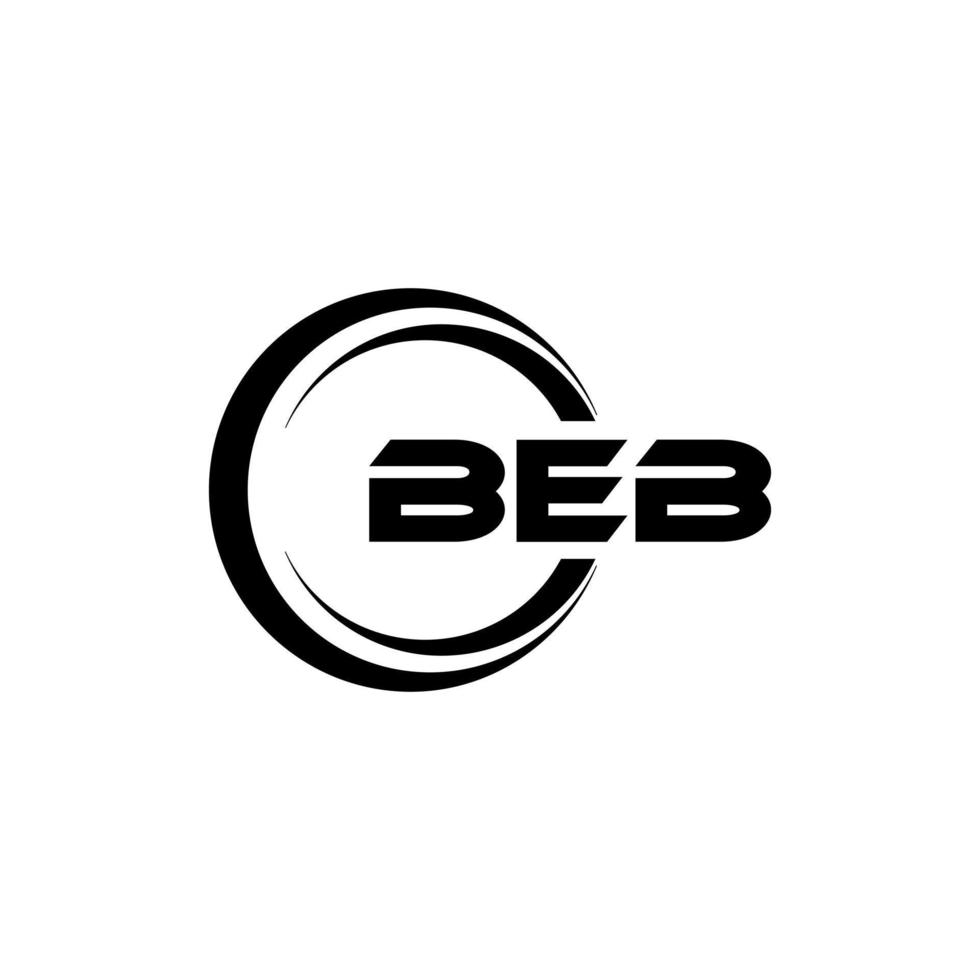 diseño del logotipo de la letra beb en la ilustración. logotipo vectorial, diseños de caligrafía para logotipo, afiche, invitación, etc. vector