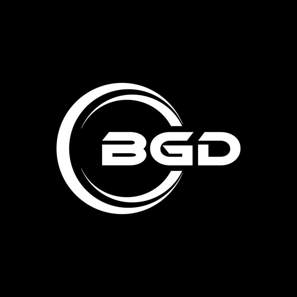 BGD letter logo design in illustration. Vector logo, calligraphy designs for logo, Poster, Invitation, etc.