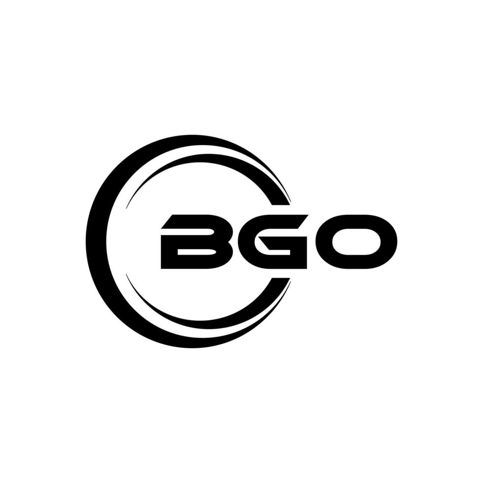 BGO letter logo design in illustration. Vector logo, calligraphy designs for logo, Poster, Invitation, etc.