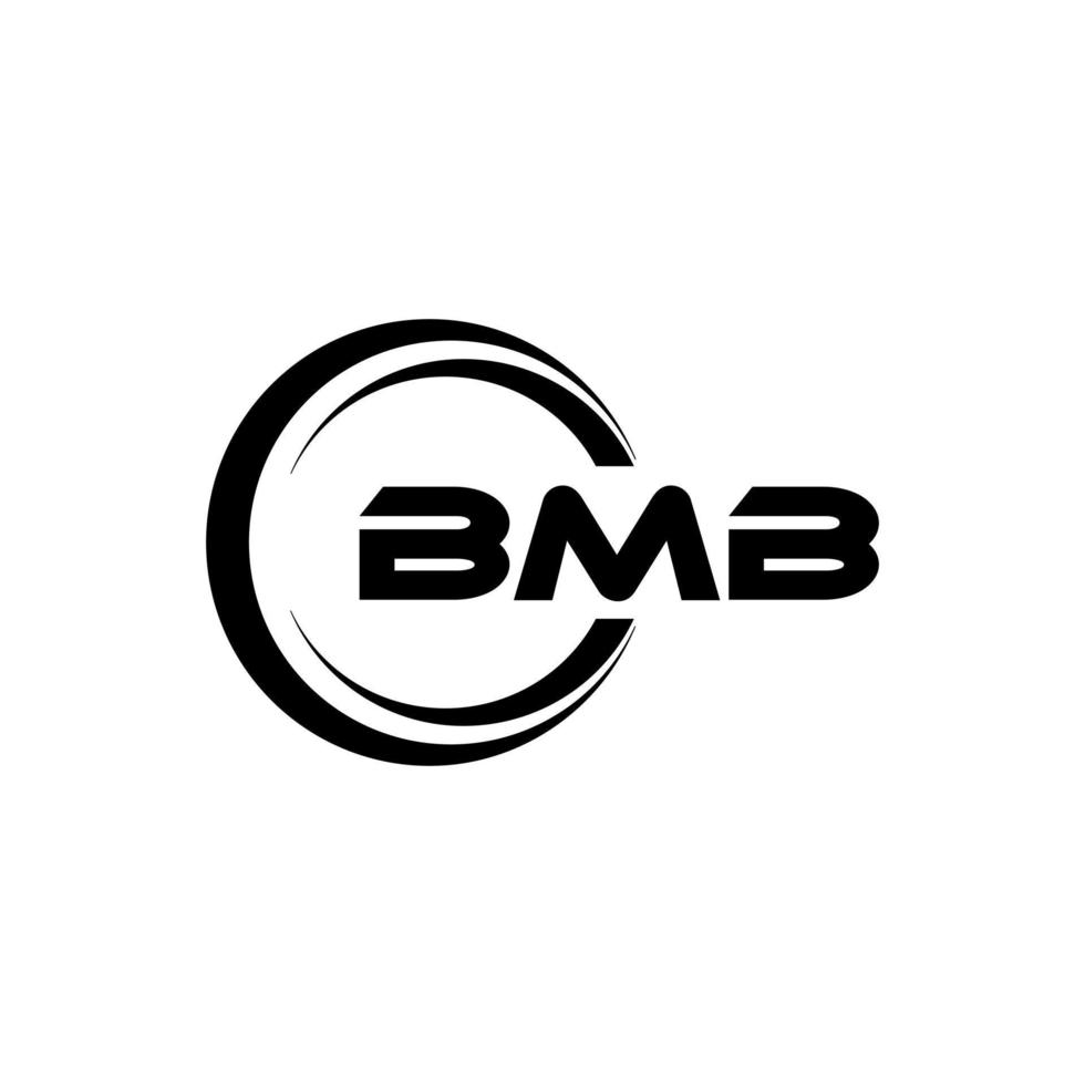 BMB letter logo design in illustration. Vector logo, calligraphy designs for logo, Poster, Invitation, etc.