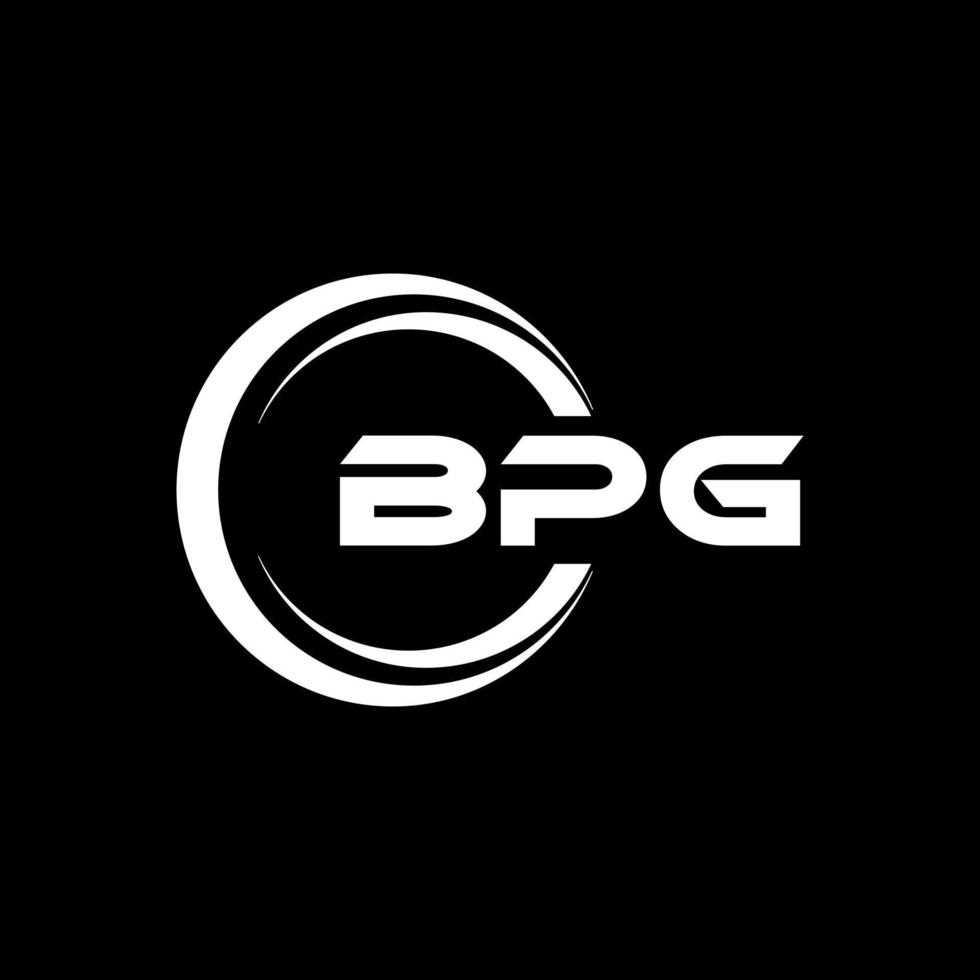 BPG letter logo design in illustration. Vector logo, calligraphy designs for logo, Poster, Invitation, etc.