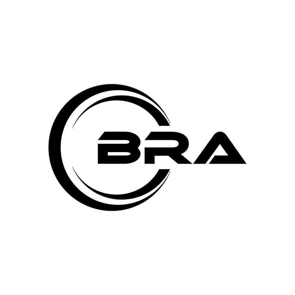 BRA letter logo design in illustration. Vector logo, calligraphy designs for logo, Poster, Invitation, etc.