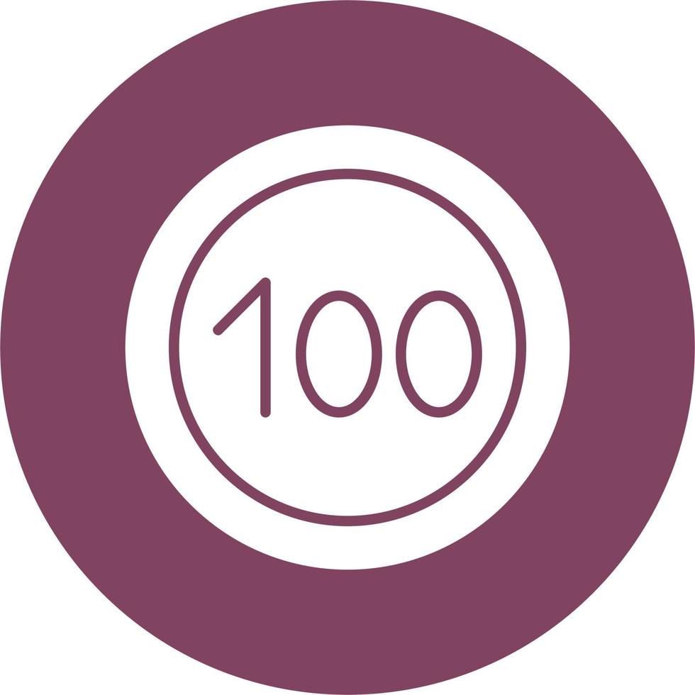100 velocidad límite vector icono