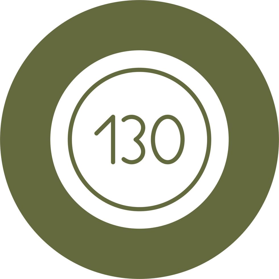 130 Speed Limit Vector Icon