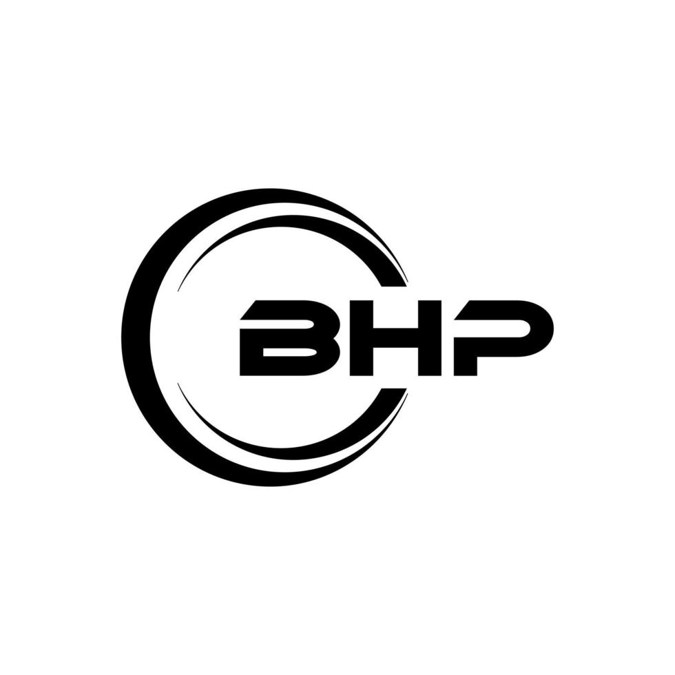 bhp letra logo diseño en ilustración. vector logo, caligrafía diseños para logo, póster, invitación, etc.