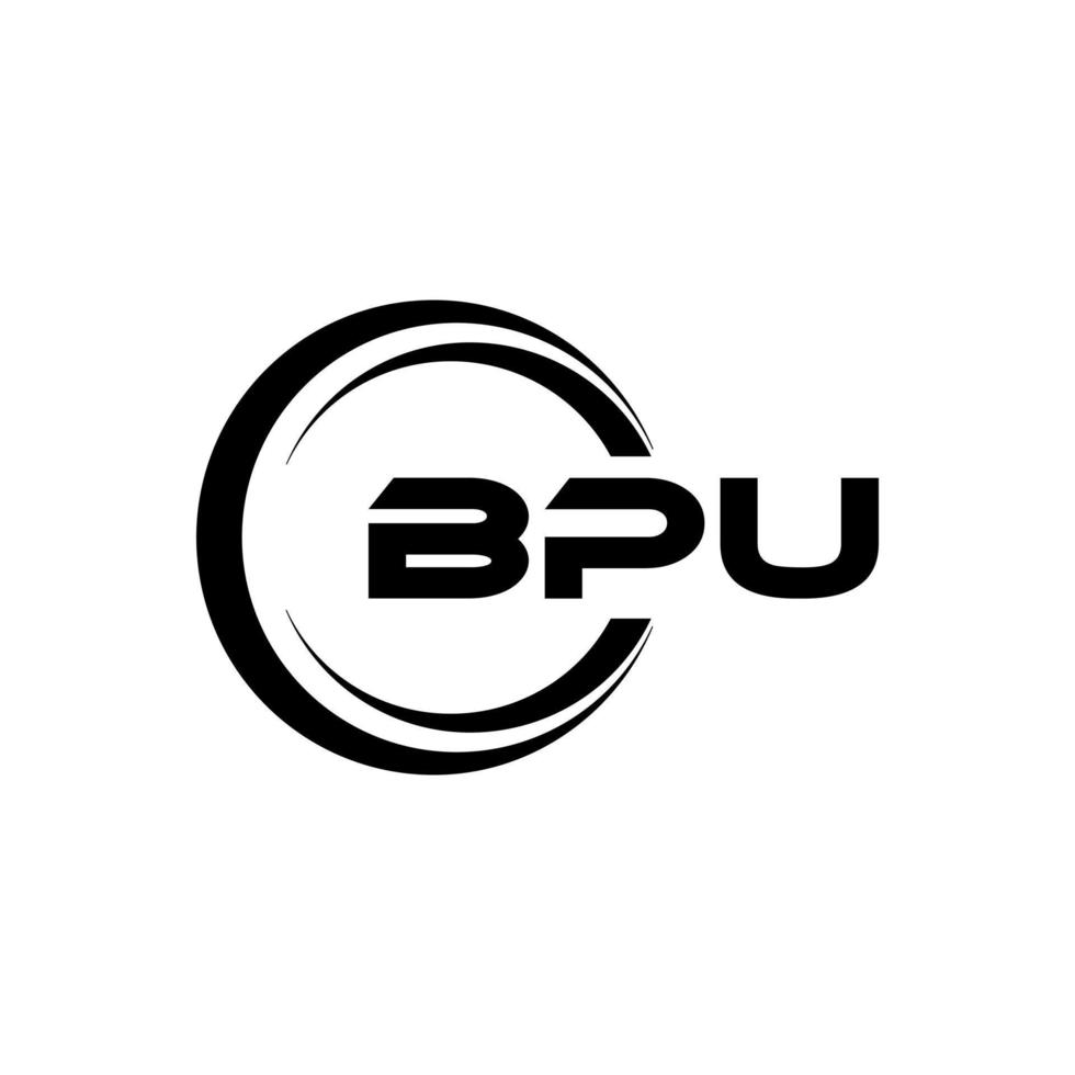 bpu letra logo diseño en ilustración. vector logo, caligrafía diseños para logo, póster, invitación, etc.