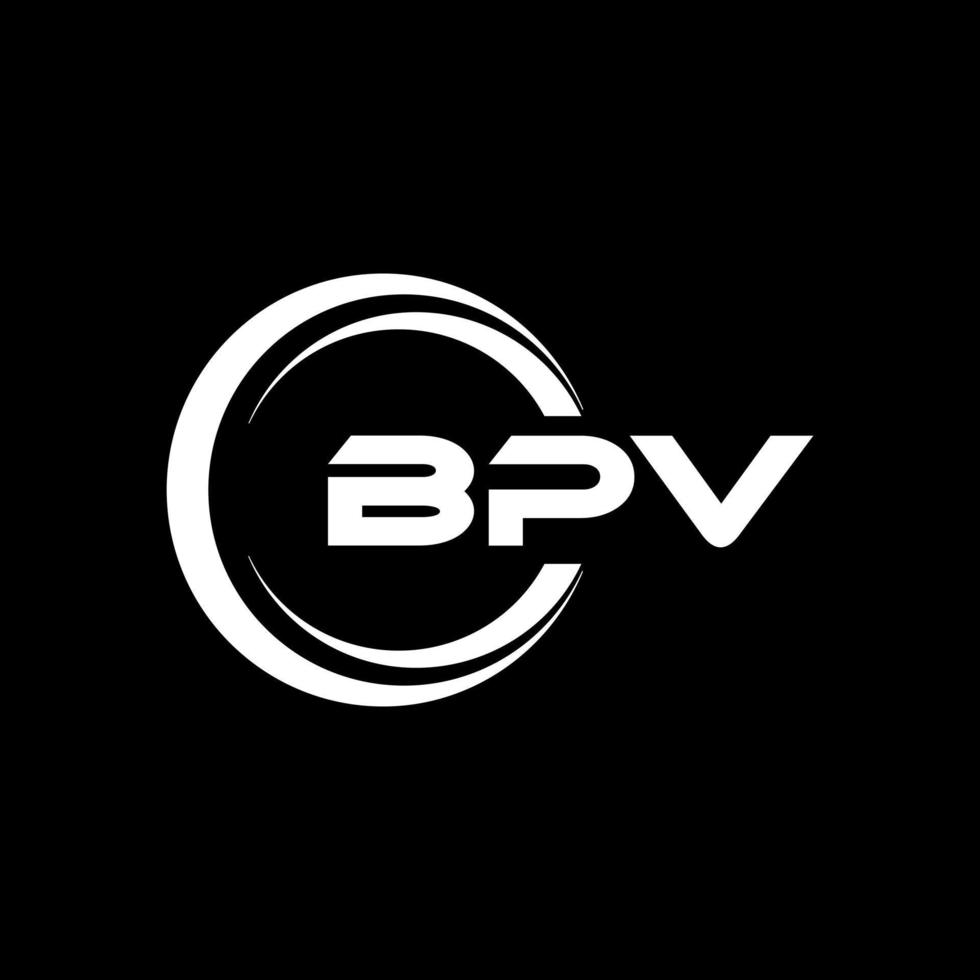 BPV letter logo design in illustration. Vector logo, calligraphy designs for logo, Poster, Invitation, etc.