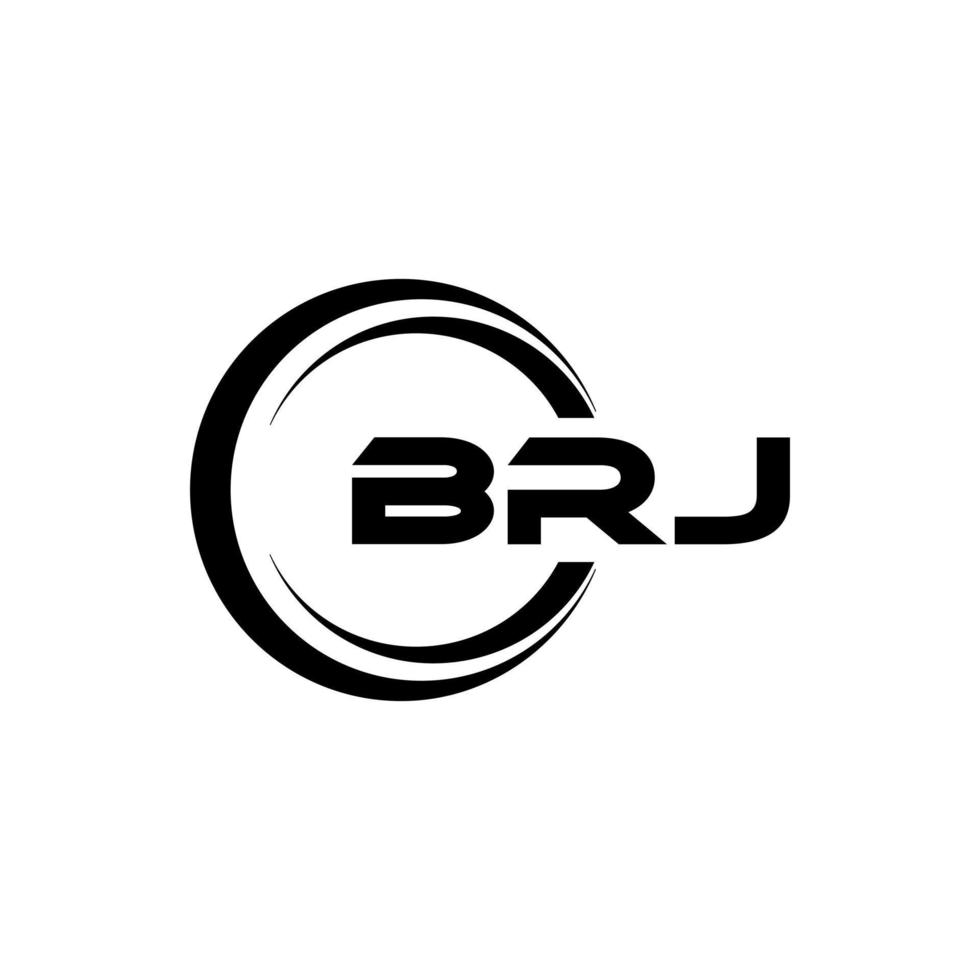 BRJ letter logo design in illustration. Vector logo, calligraphy designs for logo, Poster, Invitation, etc.