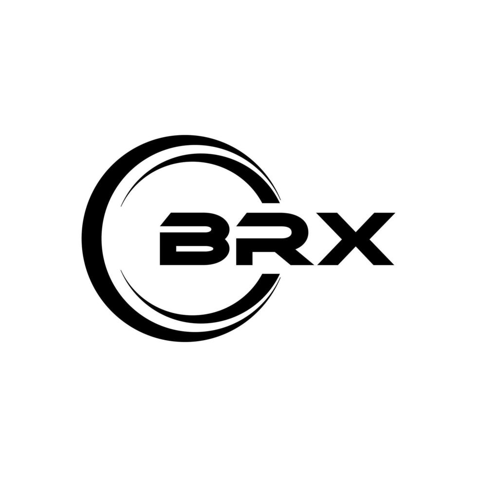 BRX letter logo design in illustration. Vector logo, calligraphy designs for logo, Poster, Invitation, etc.