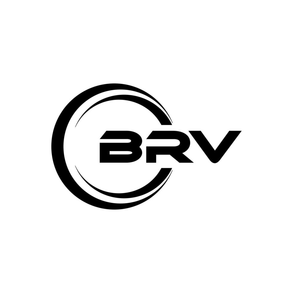 BRV letter logo design in illustration. Vector logo, calligraphy designs for logo, Poster, Invitation, etc.