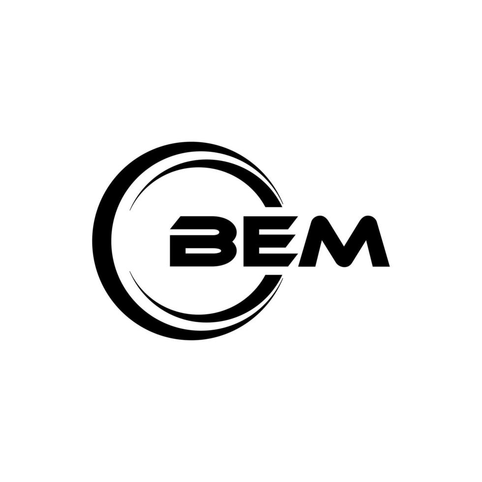 BEM letter logo design in illustration. Vector logo, calligraphy designs for logo, Poster, Invitation, etc.
