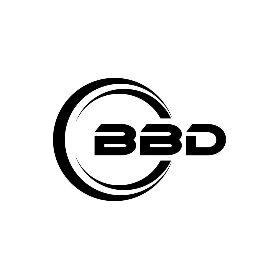 BBD letter logo design in illustration. Vector logo, calligraphy designs for logo, Poster, Invitation, etc.