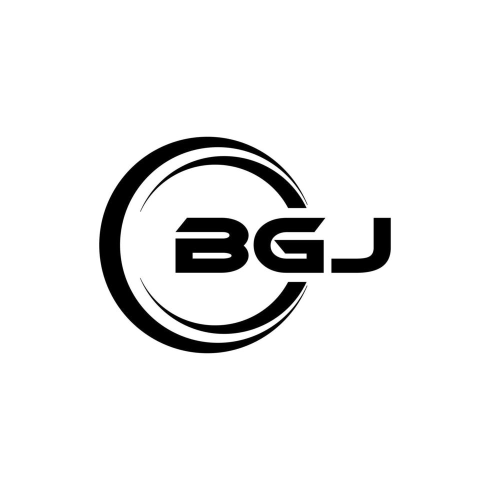 BGJ letter logo design in illustration. Vector logo, calligraphy designs for logo, Poster, Invitation, etc.