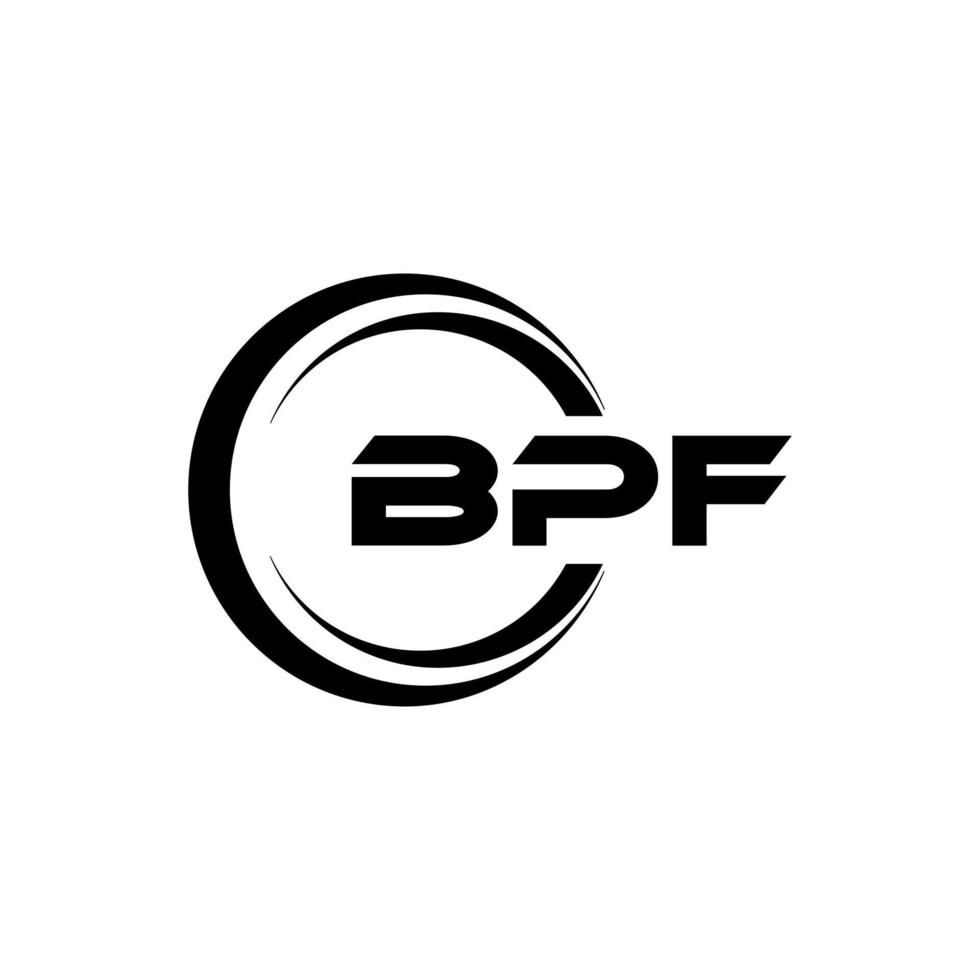 bpf letra logo diseño en ilustración. vector logo, caligrafía diseños para logo, póster, invitación, etc.