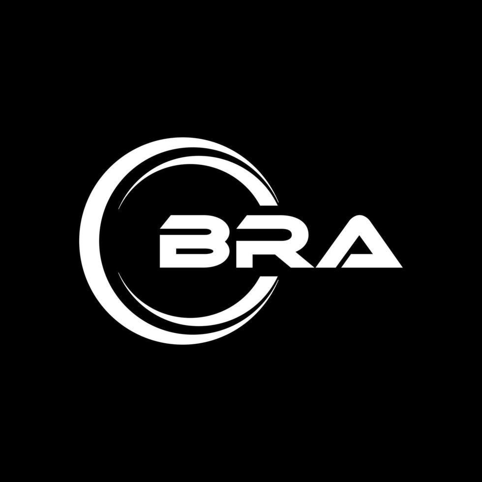 BRA letter logo design in illustration. Vector logo, calligraphy designs for logo, Poster, Invitation, etc.