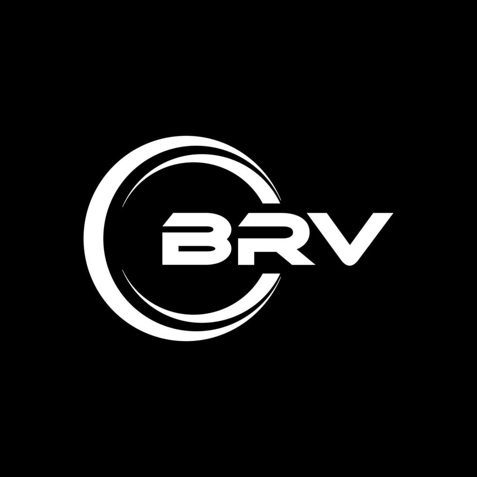 BRV letter logo design in illustration. Vector logo, calligraphy designs for logo, Poster, Invitation, etc.