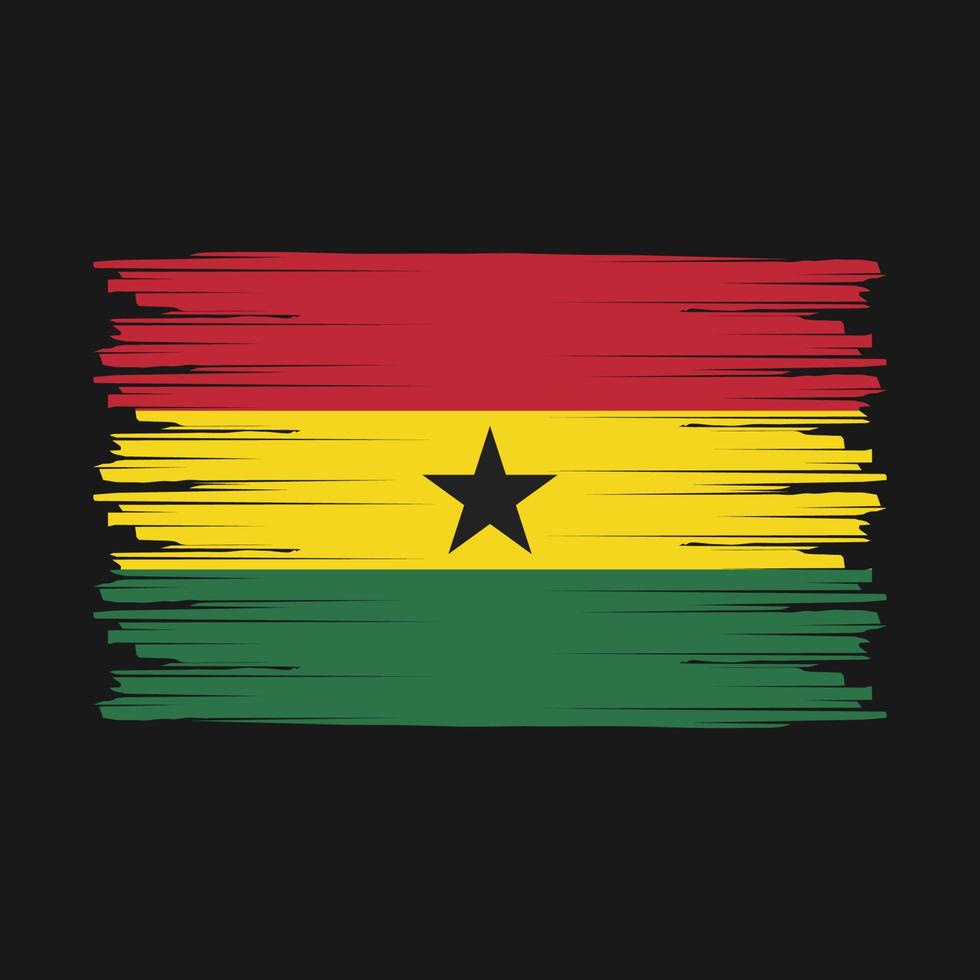 Ghana Flag Brush vector