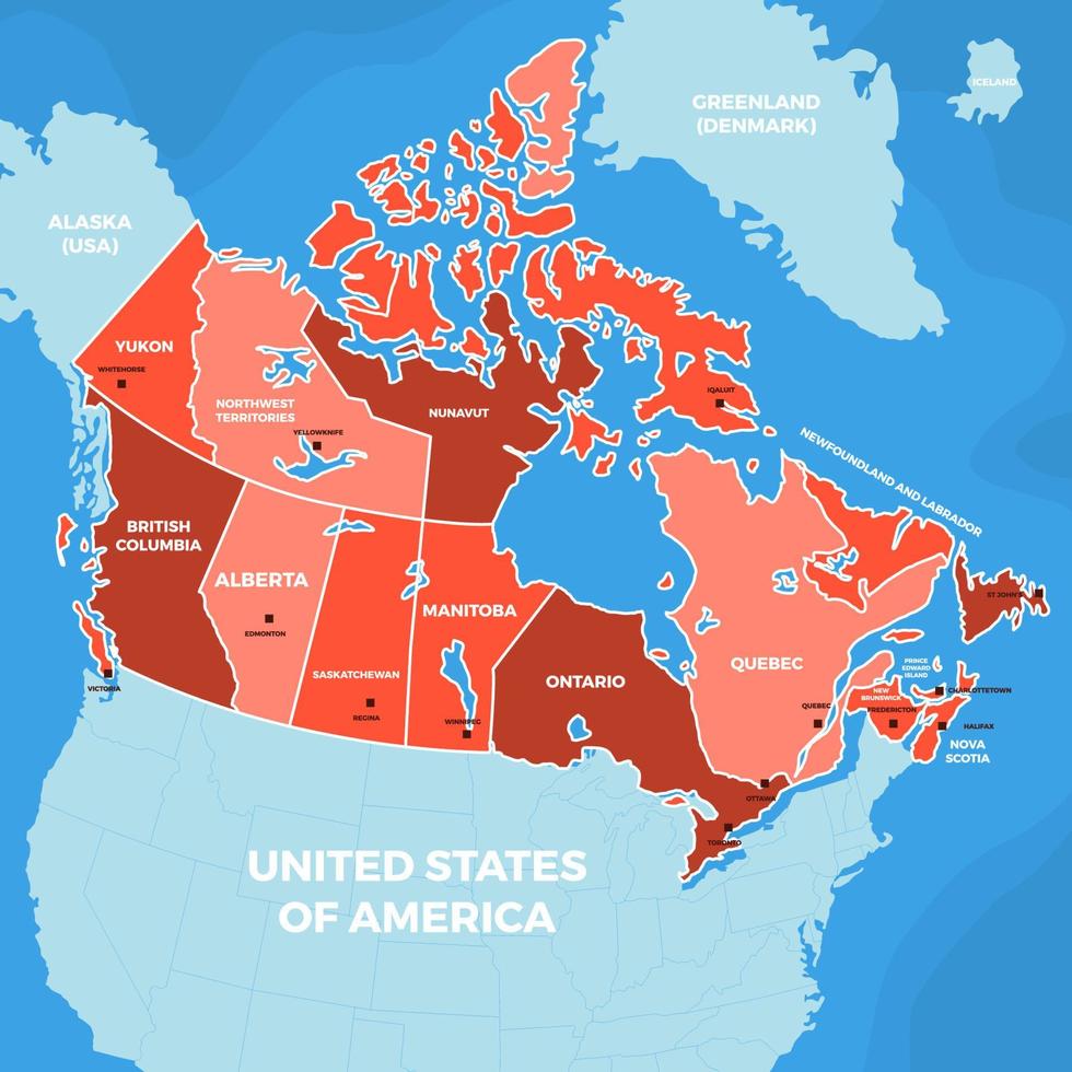 mapa del país de canadá vector