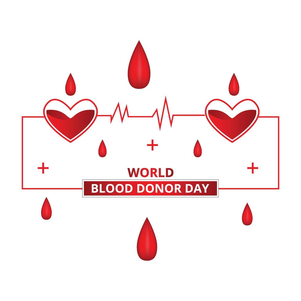 World Blood Donor Day Concept with Hands Donating Blood vector