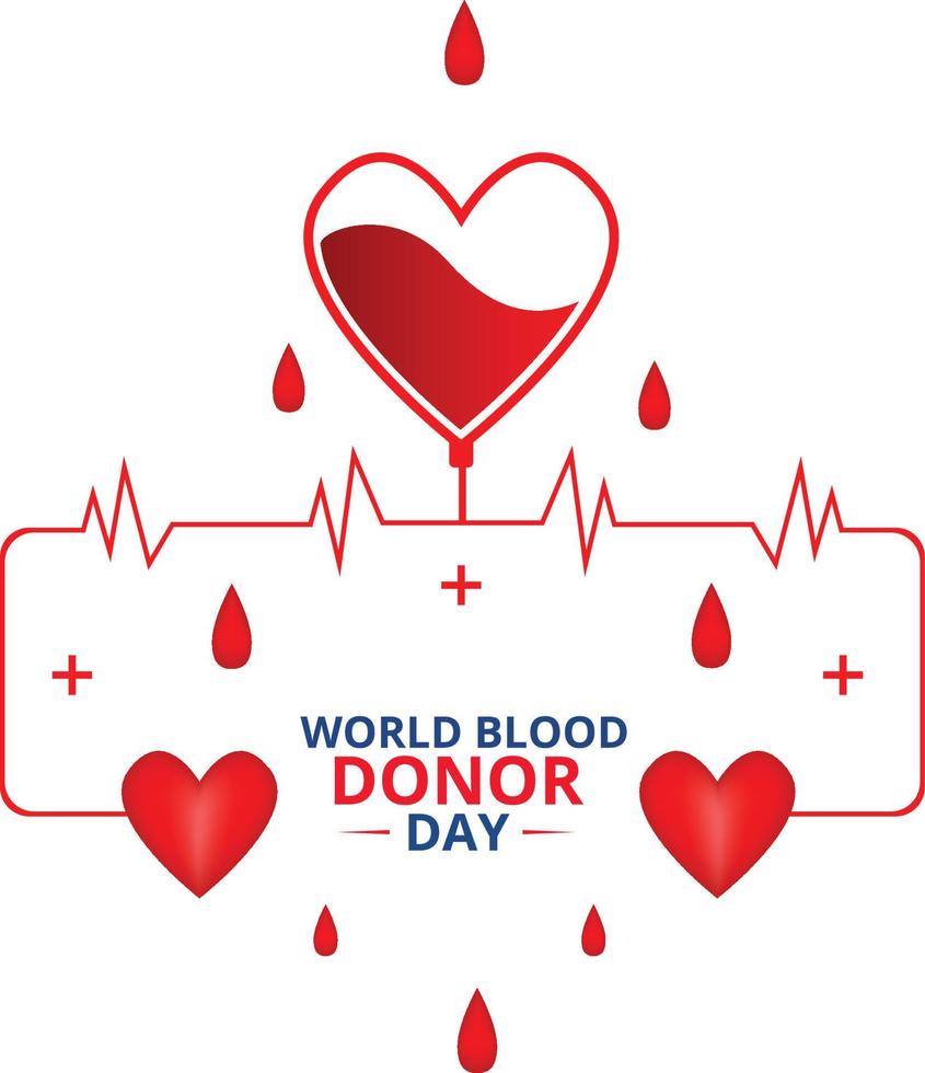 World Blood Donor Day Concept with Hands Donating Blood vector