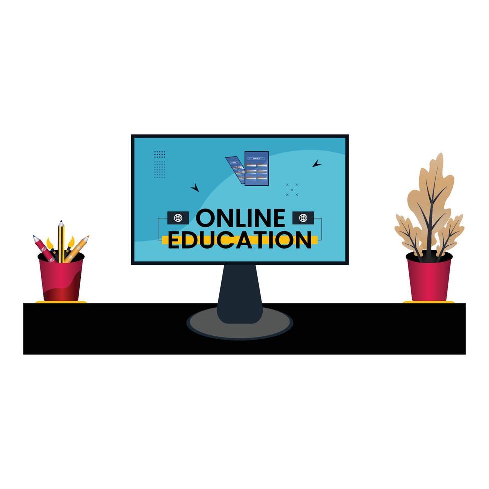 Education and Knowledge Online Concept vector