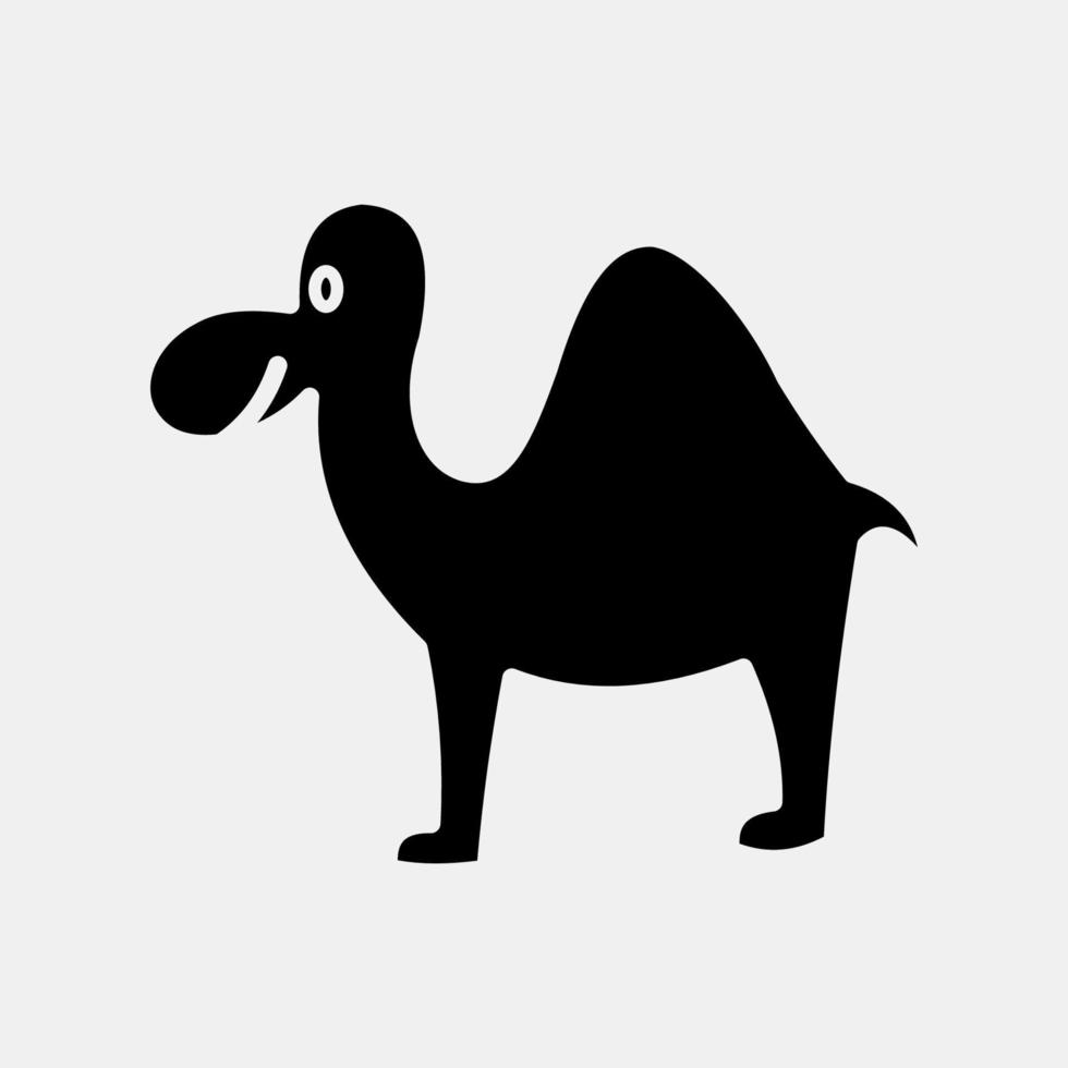 Icon camel. Islamic elements of Ramadhan, Eid Al Fitr, Eid Al Adha. Icons in glyph style. Good for prints, posters, logo, decoration, greeting card, etc. vector