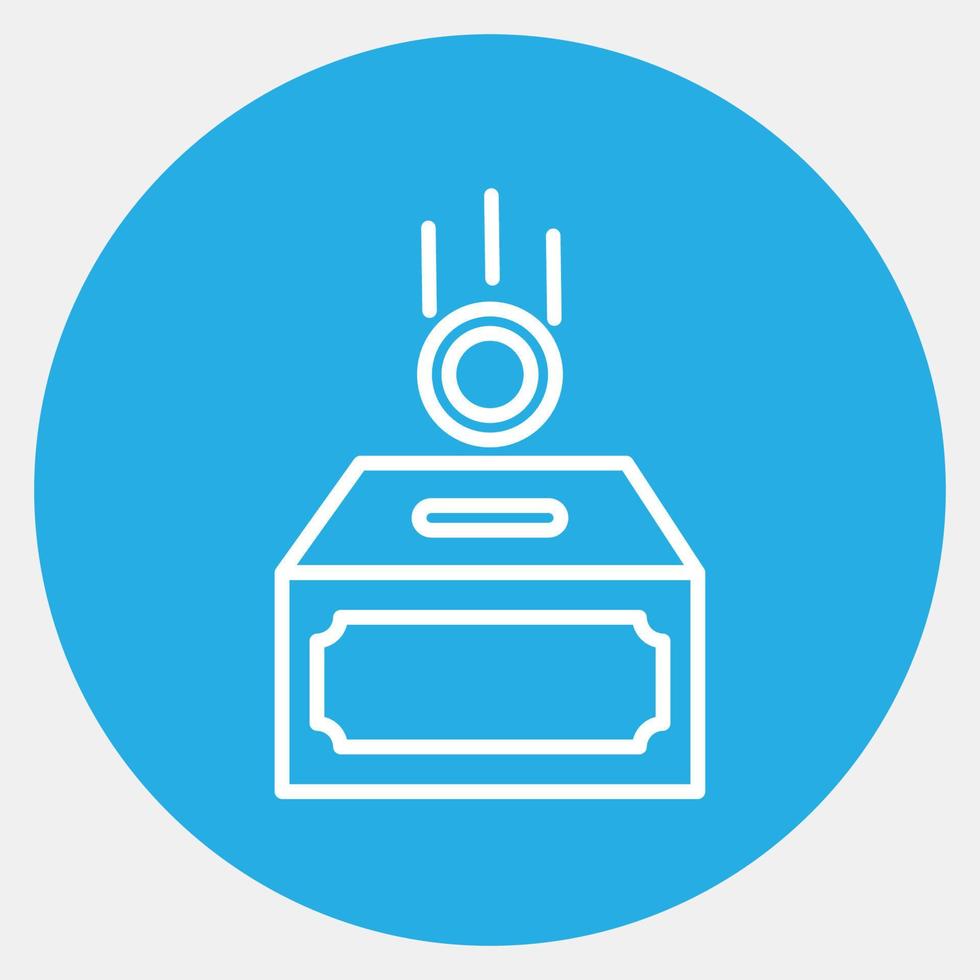 Icon charity. Islamic elements of Ramadhan, Eid Al Fitr, Eid Al Adha. Icons in blue style. Good for prints, posters, logo, decoration, greeting card, etc. vector