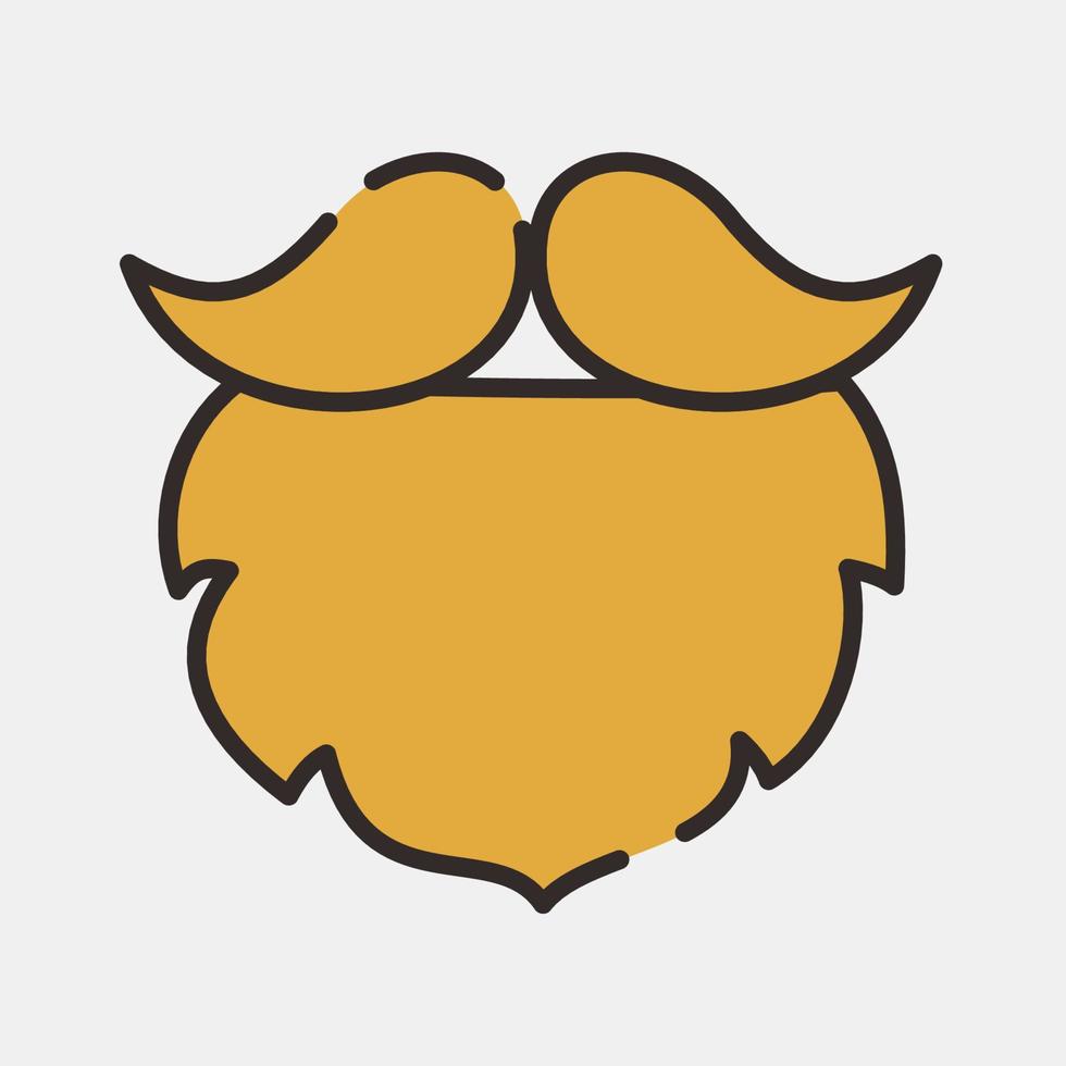 Icon beard and mustache. St. Patrick's Day celebration elements. Icons in filled line style. Good for prints, posters, logo, party decoration, greeting card, etc. vector