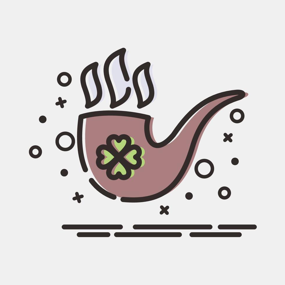 Icon smoking pipe. St. Patrick's Day celebration elements. Icons in MBE style. Good for prints, posters, logo, party decoration, greeting card, etc. vector