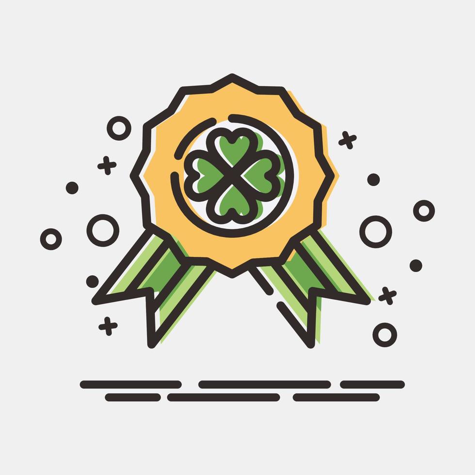 Icon clover badge. St. Patrick's Day celebration elements. Icons in MBE style. Good for prints, posters, logo, party decoration, greeting card, etc. vector