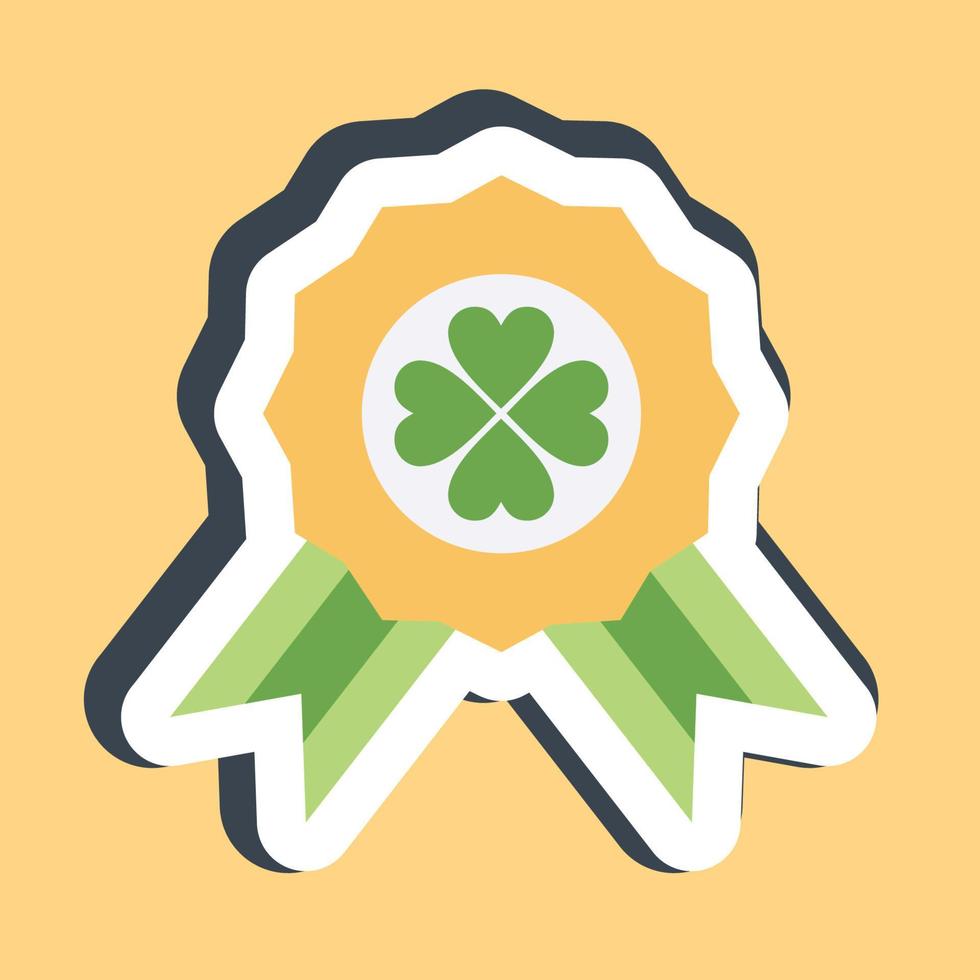 Sticker clover badge. St. Patrick's Day celebration elements. Good for prints, posters, logo, party decoration, greeting card, etc. vector