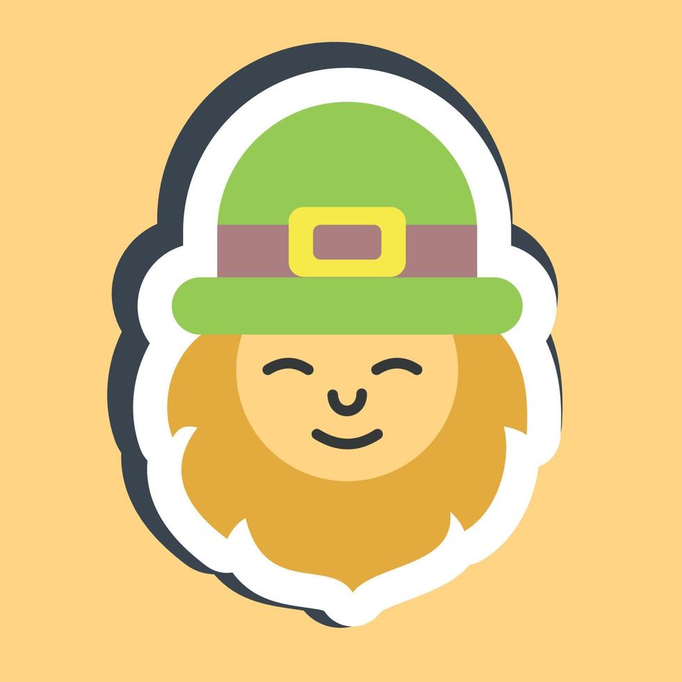 Sticker leprechaun. St. Patrick's Day celebration elements. Good for prints, posters, logo, party decoration, greeting card, etc. vector