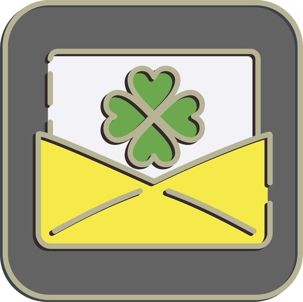 Icon St patrick's greeting card. St. Patrick's Day celebration elements. Icons in embossed style. Good for prints, posters, logo, party decoration, greeting card, etc. vector