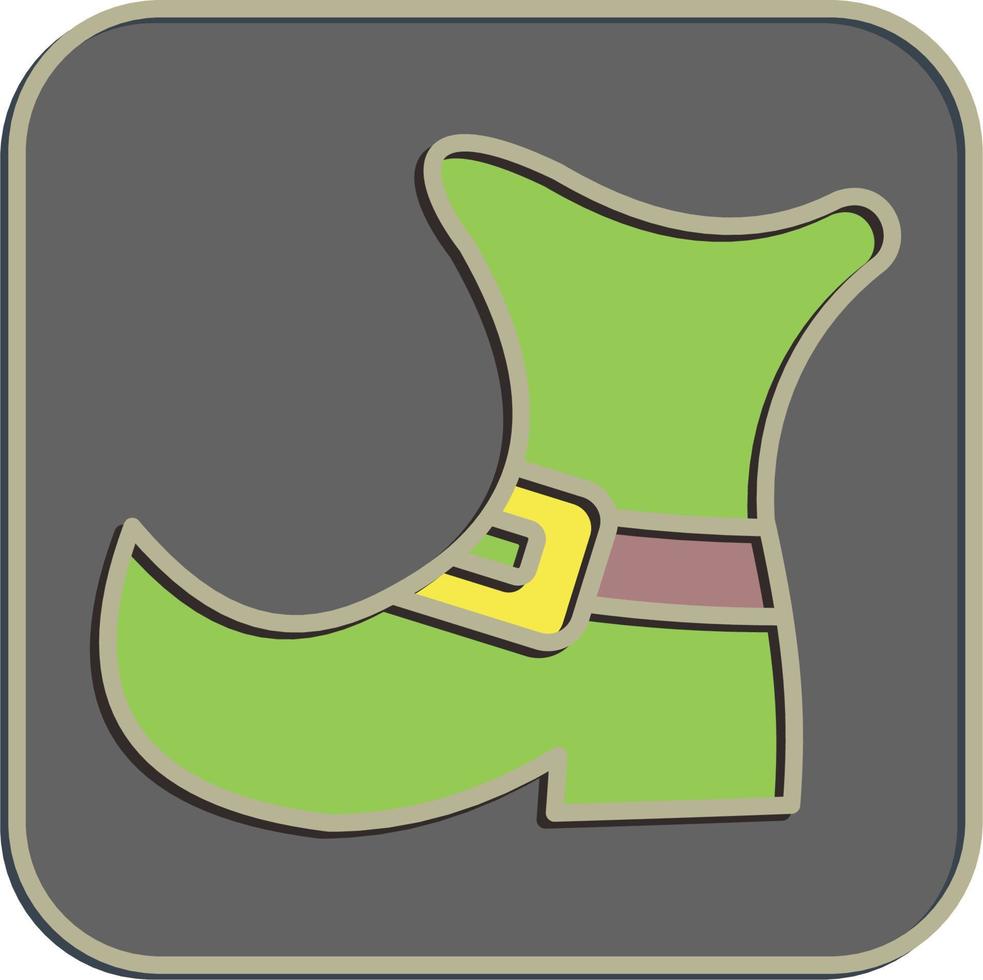 Icon leprechaun shoe. St. Patrick's Day celebration elements. Icons in embossed style. Good for prints, posters, logo, party decoration, greeting card, etc. vector