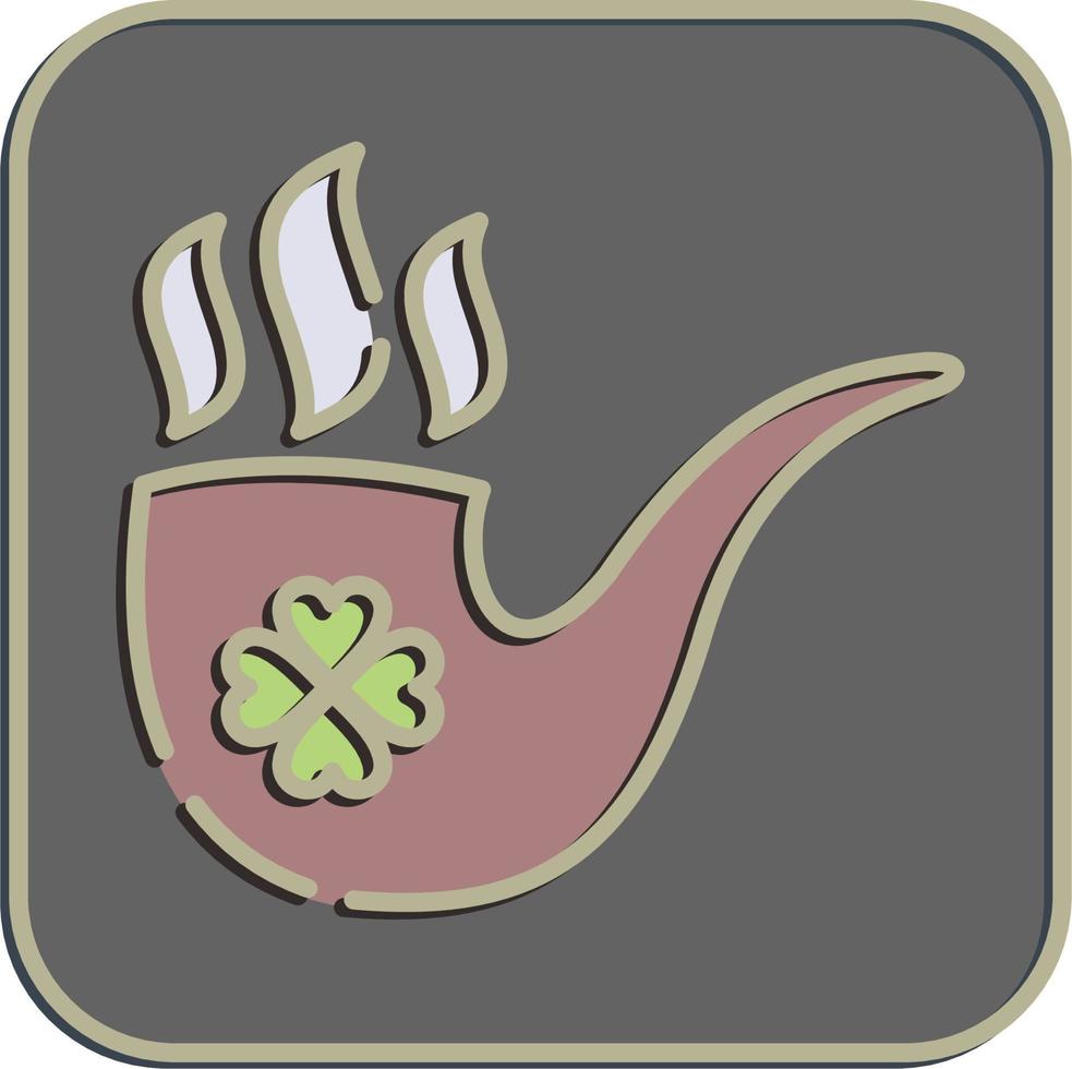 Icon smoking pipe. St. Patrick's Day celebration elements. Icons in embossed style. Good for prints, posters, logo, party decoration, greeting card, etc. vector