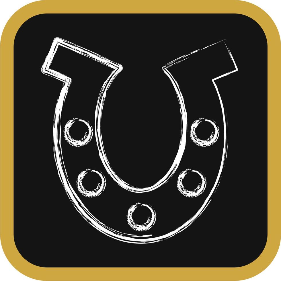 Icon horse shoe. St. Patrick's Day celebration elements. Icons in chalk style. Good for prints, posters, logo, party decoration, greeting card, etc. vector