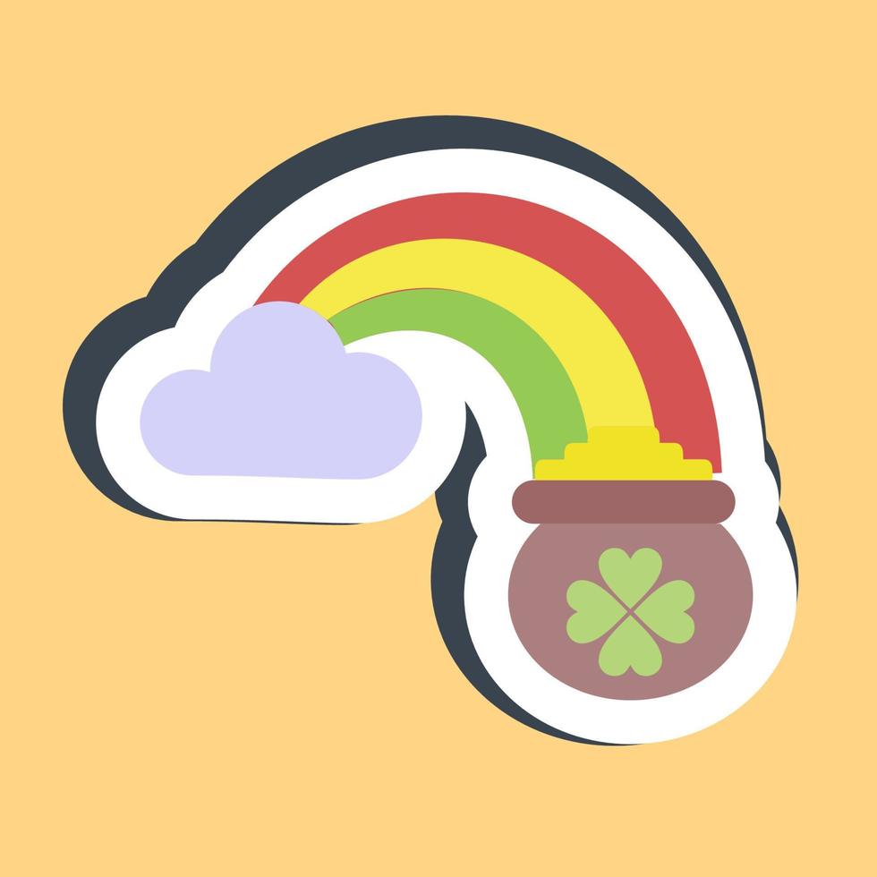 Sticker st patricks rainbow. St. Patrick's Day celebration elements. Good for prints, posters, logo, party decoration, greeting card, etc. vector