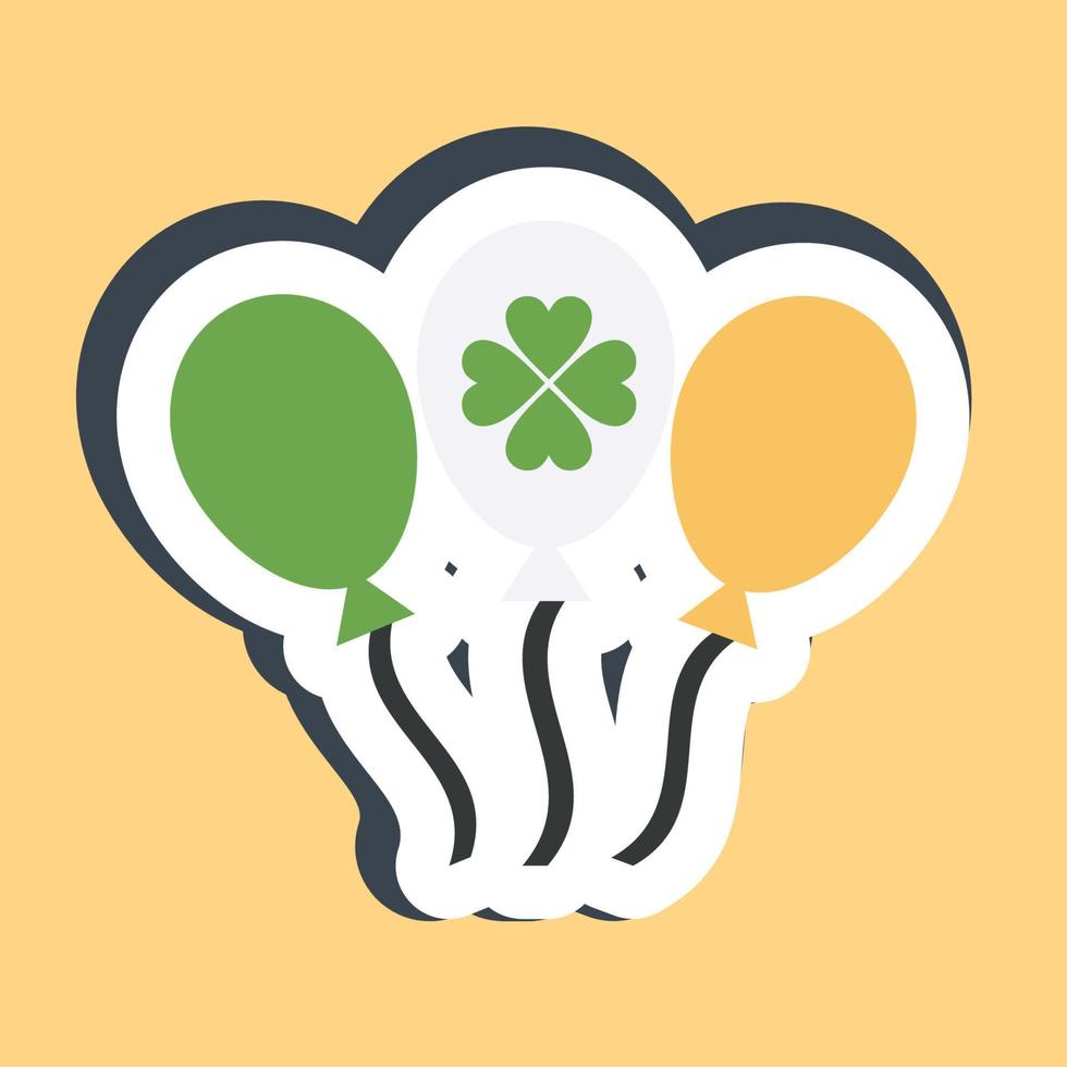 Sticker balloons. St. Patrick's Day celebration elements. Good for prints, posters, logo, party decoration, greeting card, etc. vector