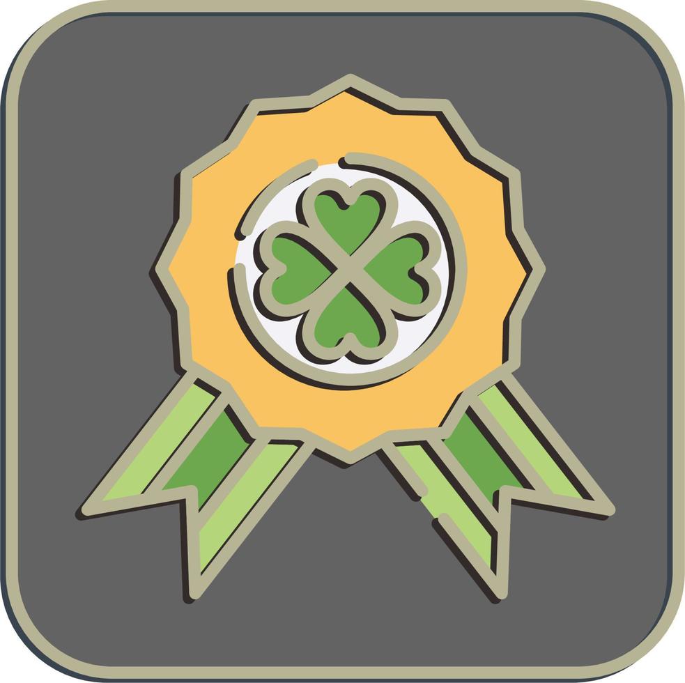 Icon clover badge. St. Patrick's Day celebration elements. Icons in embossed style. Good for prints, posters, logo, party decoration, greeting card, etc. vector