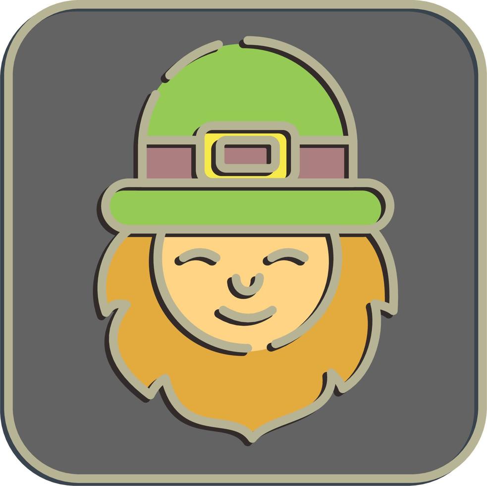 Icon leprechaun. St. Patrick's Day celebration elements. Icons in embossed style. Good for prints, posters, logo, party decoration, greeting card, etc. vector