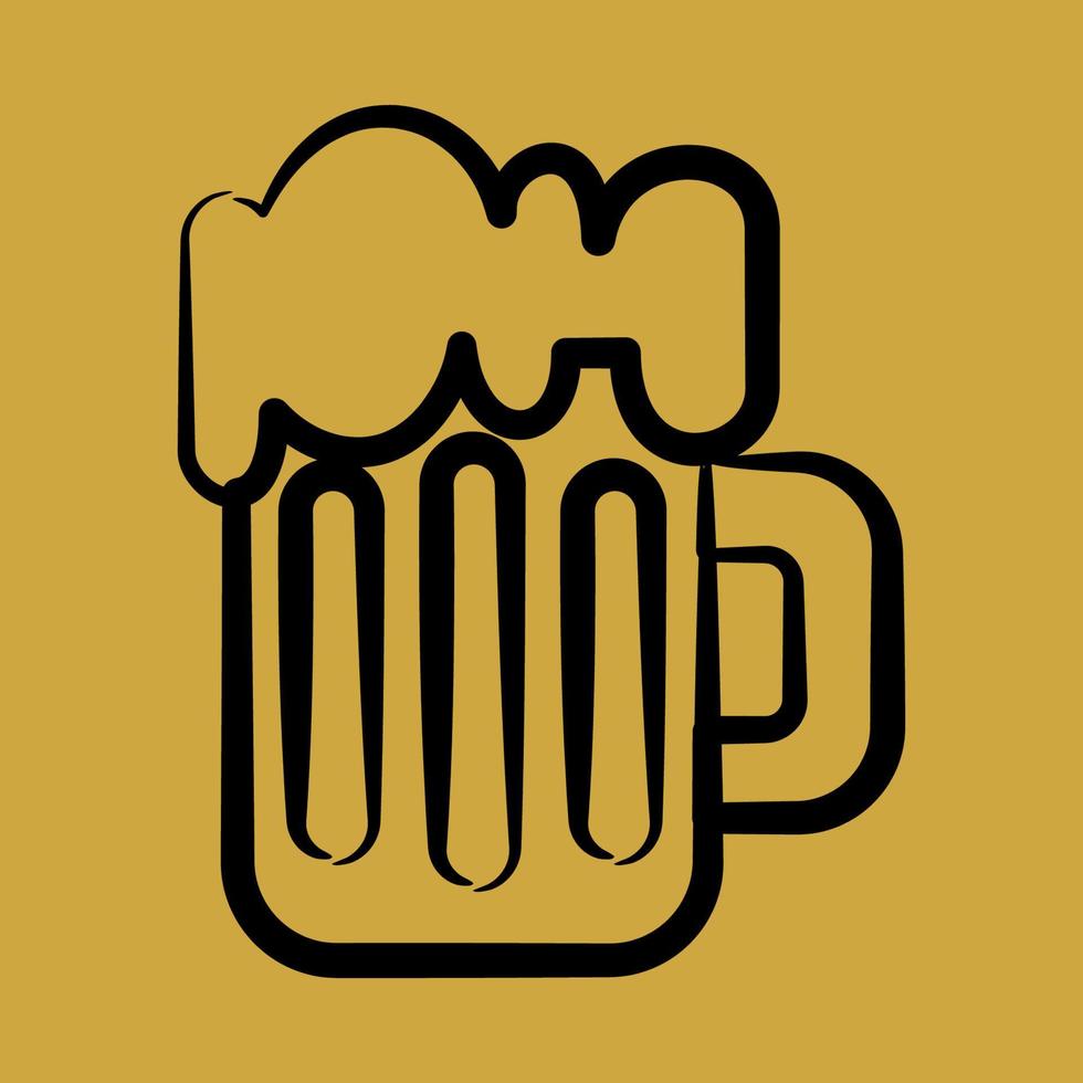 Icon beer. St. Patrick's Day celebration elements. Icons in hand drawn style. Good for prints, posters, logo, party decoration, greeting card, etc. vector