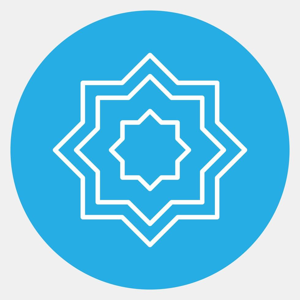 Icon islamic ornament. Islamic elements of Ramadhan, Eid Al Fitr, Eid Al Adha. Icons in blue style. Good for prints, posters, logo, decoration, greeting card, etc. vector