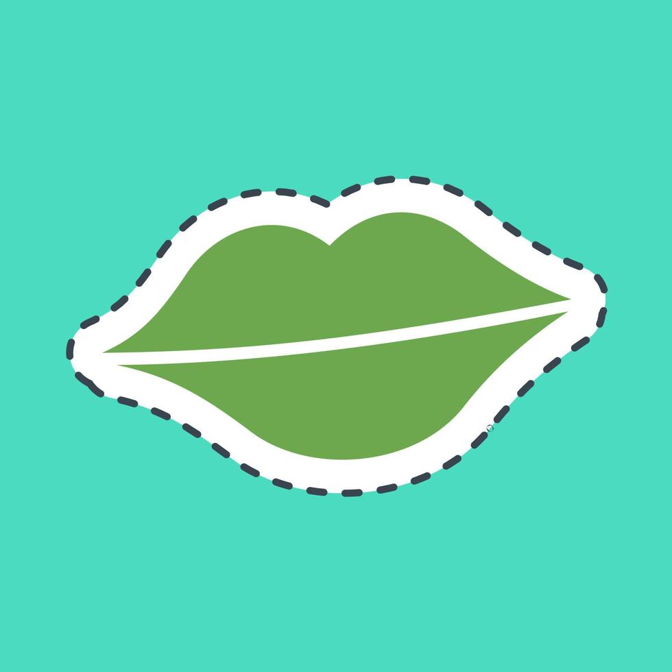 Sticker line cut lips. St. Patrick's Day celebration elements. Good for prints, posters, logo, party decoration, greeting card, etc. vector