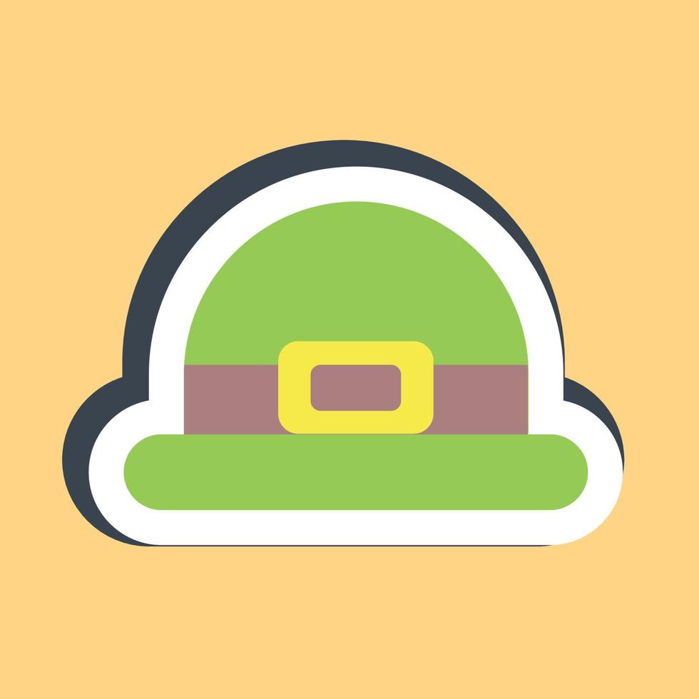 Sticker leprechaun hat. St. Patrick's Day celebration elements. Good for prints, posters, logo, party decoration, greeting card, etc. vector