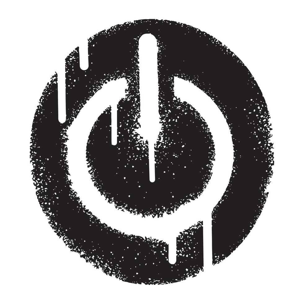 Graffiti on-off button icon  with black  spray paint. Vector illustration