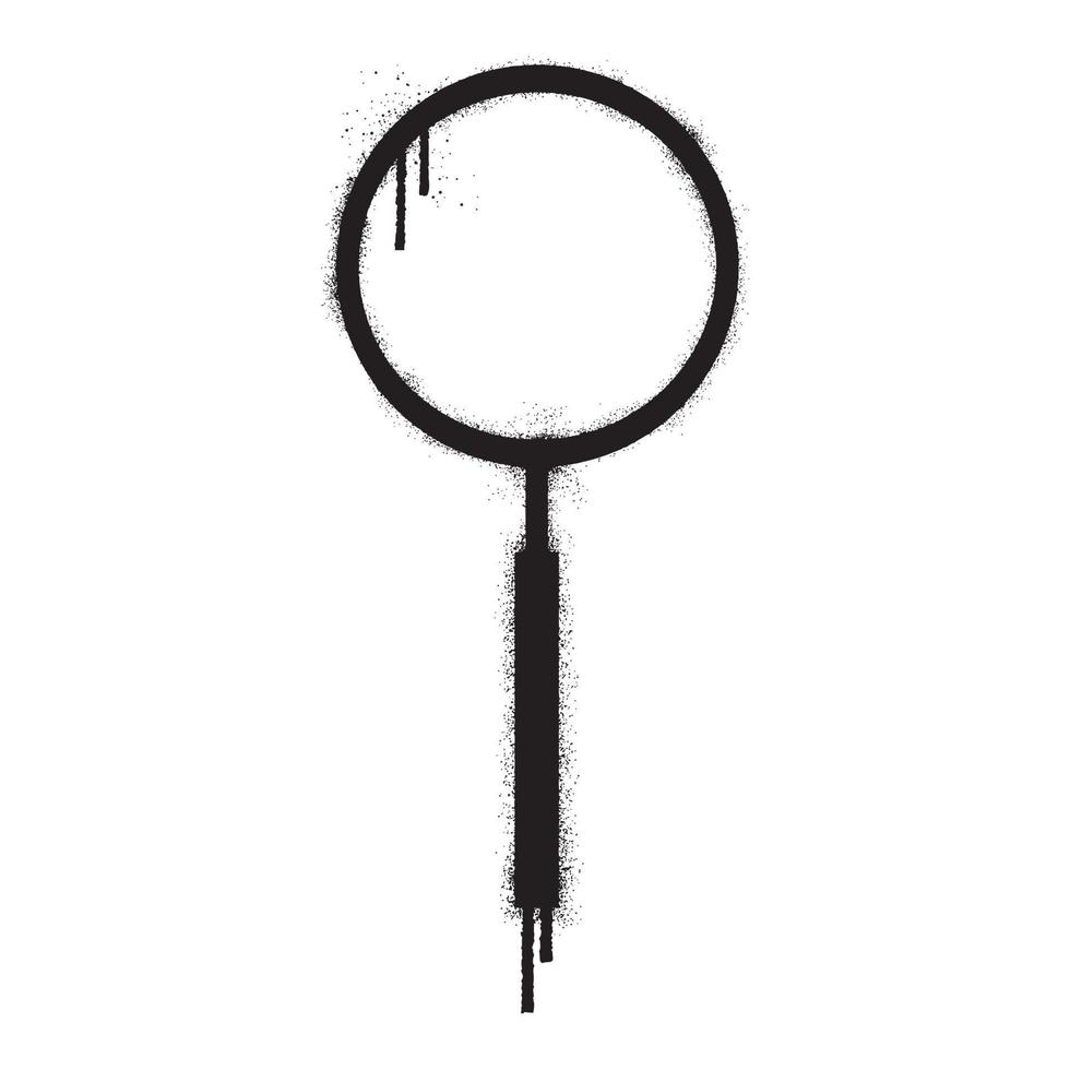 Graffiti magnifying glass with black spray paint vector