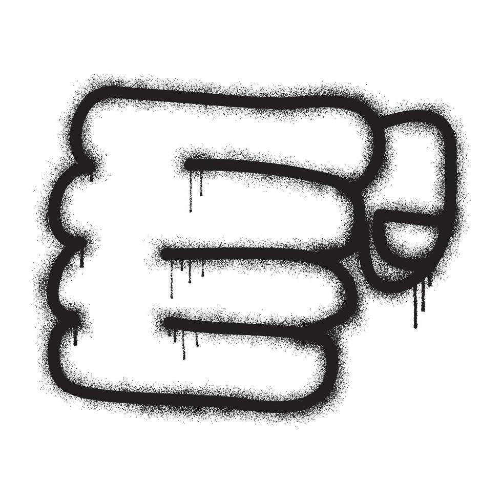 Graffiti illustration of the fist with black  Spray paint vector